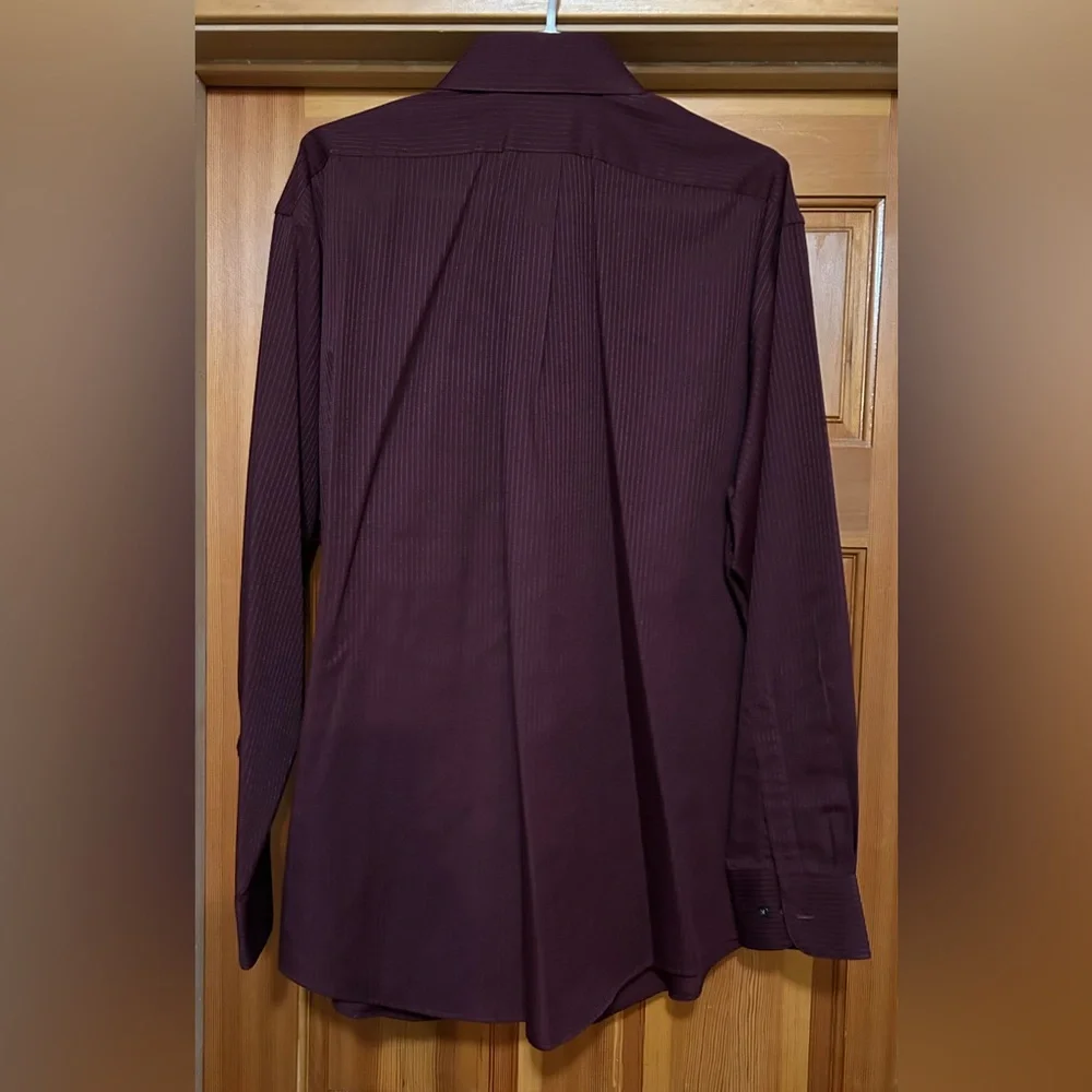 Men's Burgundy Dress Shirt - Picture 2 of 7